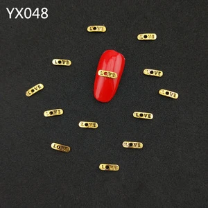 Fashion Gold Silver Love Style 3d nail art For Lady Valentine&#39;s Gift YX047-YX049