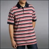 Fashion good-looking men striped POLO shirt 100% polyester fabric deformation durable men&#039;s POLO shirt