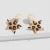 Import Fashion Jewelry Acrylic Women Earring Gold Plated Five-pointed Star Diamond Leopard Hoop Earrings from China