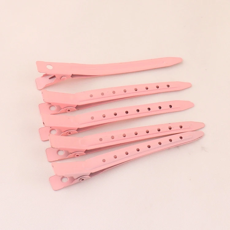 fashion pink color metal duck bill alligator hair clip with holes for hair accessories wholesale
