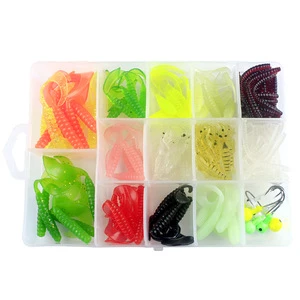 Fishing accessories combination Artificial soft bait Boxed Soft Baits Frog Worms Grubs Lead fishing hooks Jig Mold Hooks