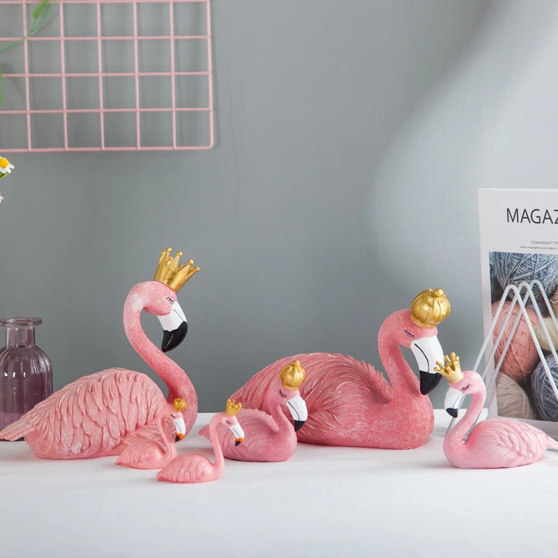 Flamingo resin decoration Nordic home bedroom room lovely pink girl heart decoration