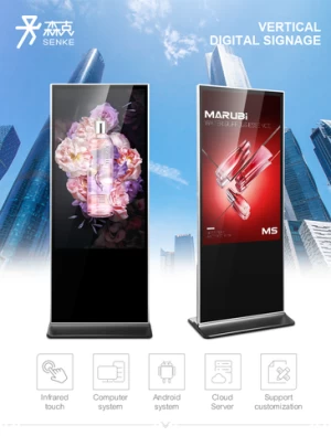 Floor stand 55 inch android media player indoor advertising screen full color digital signage and led displays