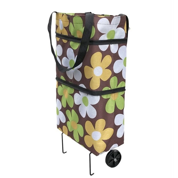 Foldable Oxford Cloth shopping bag with wheel supermarket trolley waterproof utility cart large capacity old man storage bags