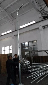 Folding or hinged steel galvanized outdoor and street lighting pole and monitoring post