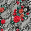 Fujian fabric 2021 New arrival polyester embroidered mesh knitting lace dress fabric