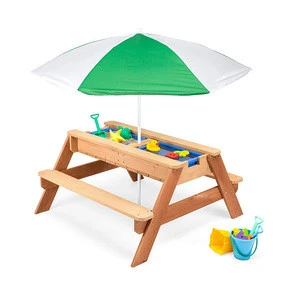 Garden Convertible Picnic Table Indoor or Outdoor Wooden Kids Sand and Water Table