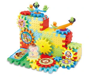 gear shape toy colorful educational modular building blocks for kids