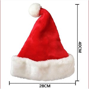 Gift Winter Warm Children New Year Plush Thick Christmas Hat Decorations Plush non-woven fabric