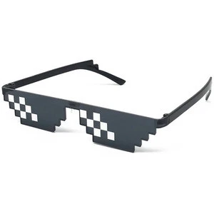 Glasses 8 Bit MLG Pixelated Sunglasses Men Women Brand Thug Life Party Eyeglasses Vintage Eyewear Mosaic Sunglasses