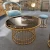Import Gold modern living room furniture hotel glass top iron metal round coffee table from China