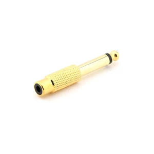 Gold plated Matel 6.35mm mono plug to rca jack connector/AV adapter