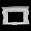 Good carving Modern large fireplace white marble