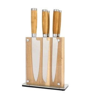 Good quality wooden and acrylic knife block stander holder storage for home use kitchen knives set