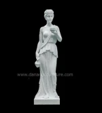 Greek nude woman Hebe Cup bearer female stone statue DSF-CD048