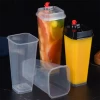 Green Earth Custom 10/12/14/16/20/24 oz Disposable PLA Cup Clear Plastic Cups With Lids For Cold Drinks Ice Coffee Tea