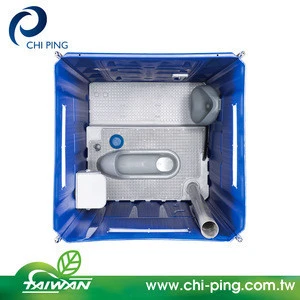 Green garden site setting eco-plastic squat toilet with flush system