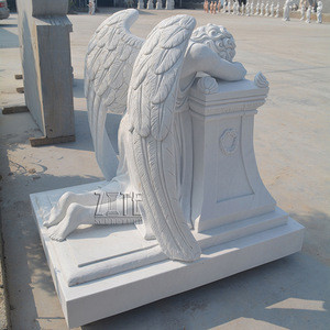 Buy Hand Carved Stone Tombstone Monument Marble Life Size Weeping Angel ...