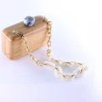 Hand-knitted Beads Characteristic Pearl Mixed Gold One-shoulder Handbag