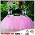 Handmade table cloth white/pink mesh tulle table skirt