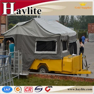 hard floor tent camper travel trailer with tent and door