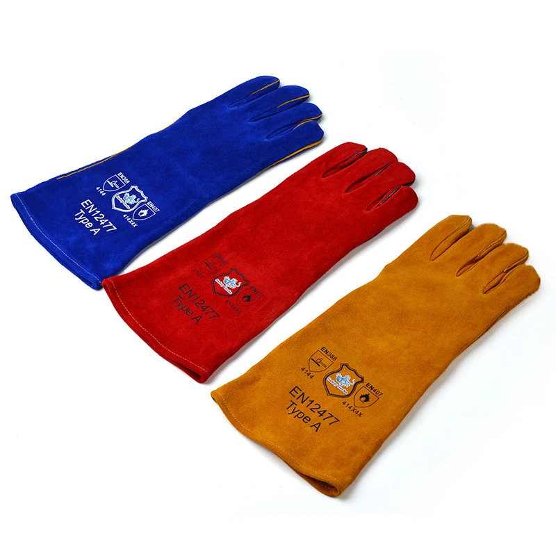 Heat Resistant Cow Split Leather Welding product/ Red Welding prodcut/ Hand Protection Safety product