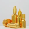 High-end 10ml electroplated golden essential oil bottle 50ml cosmetic glass bottle