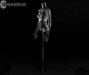 High Level Transparent Adjustable Plastic Female Mannequin With Factory Pice