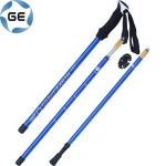 High Quality EVA Grip 3 Sections Telescopic Trekking Pole Outdoor Walking Alpenstock Aluminium Alloy Hiking Stick