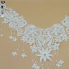 High quality fancy embroidery tassel neckline fashion lace collar neck applique with pearl for garment accessory