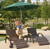 High quality  outdoor aluminium frame furniture rattan woven  sun lounger sun bed CY-840