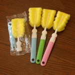 High Quality Plastic Sponge Cleaning Brush For Baby Bottle Water Bottle Thermos Lunch Box Folding Water Cup Brush Promotion Gift