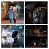 High Quality Wholesale Custom 3 Fold Automatic Flashlight Umbrella with LED Light Handle with Reflective Stripe