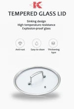 High strength stainless steel tempered glass lid pan cover with steam hole for cookware parts frying pan replacement Pan Pot Lid