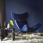 home furniture chair modern sun lounge chair patio accent sofa chair reclining single seat with foot rest stainless steel stand