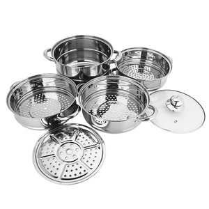 Home kitchenware parts stainless Steel four layer food steamer pot wholesale