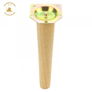 Hongshun Factory Direct Wood Legs for Furniture  Round Solid Wood Replacement Sofa Legs  Cabinet Legs