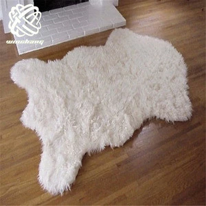 hot mongolian fur bonded suede white faux fur rug