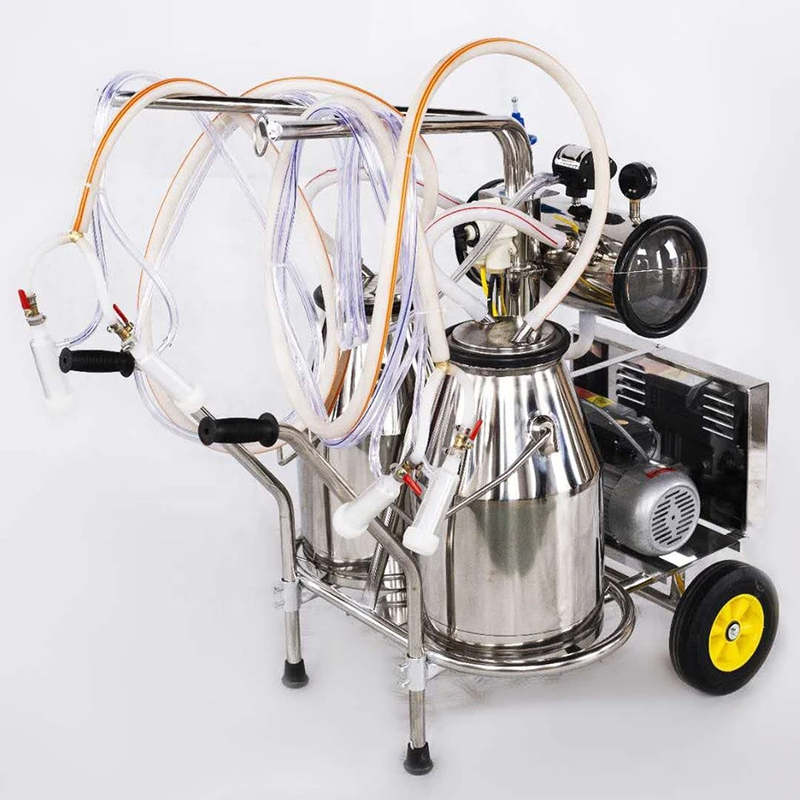 Hot sale Electric two buckets Pulsator Mobile Goat Milking Machines for sale JF-H002A