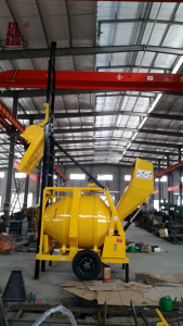Hot sale JZC350 Diesel concrete mixer machine with lift  hydraulic lift ladder mixer for high construction work