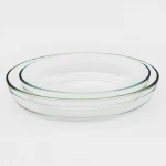 hot sale oven use Square round shape  Glass Baking Tray  Glass Bakeware set