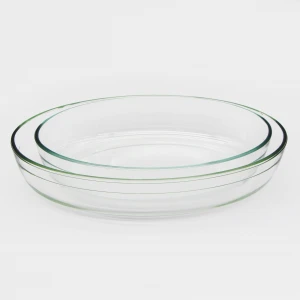 hot sale oven use Square round shape  Glass Baking Tray  Glass Bakeware set