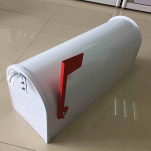 hot sale white color American letter box US mailbox with flag