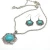 Import Hot sale womens vintage silver necklace and earrings jewelry set with turquoise from China
