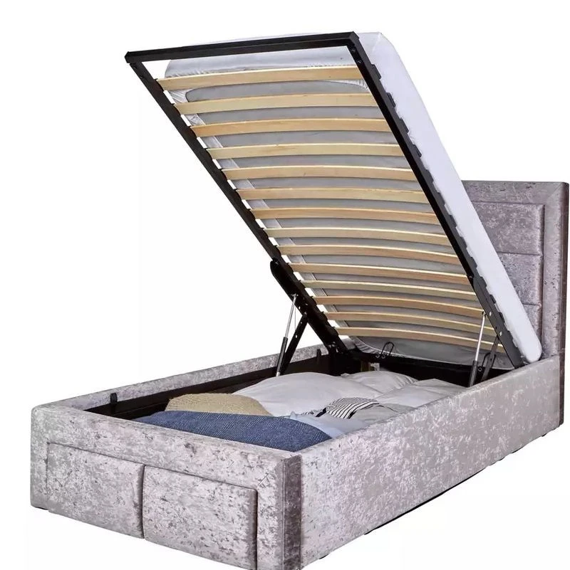 Hot Sale Wooden Slat Single Bed Frame Metal Home Furniture With Wood Legs Mattress Upholstered Provincial King