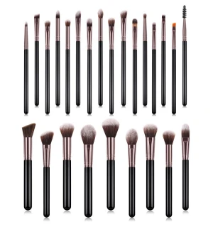Hot Sell Pro 25pcs Makeup Brush Set Fashion Black Handle Gun Colour Tube Cosmetic Brush Set
