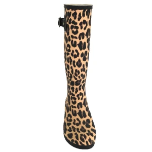 Hot Selling Women Customized Anti-Slip Snake Printing Fashion Tall Slim Rubber Boots OEM