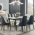 Import Hot style retractable marble dining table and chair dining room furniture adjustable length table and chairs set from China