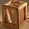 Hotel Home Decoration Bamboo Wooden Basket Magnet LED Table Lamp for Bedroom