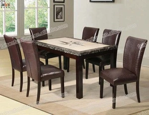 Hotel Long Square Dining Table With 6 Chairs Set